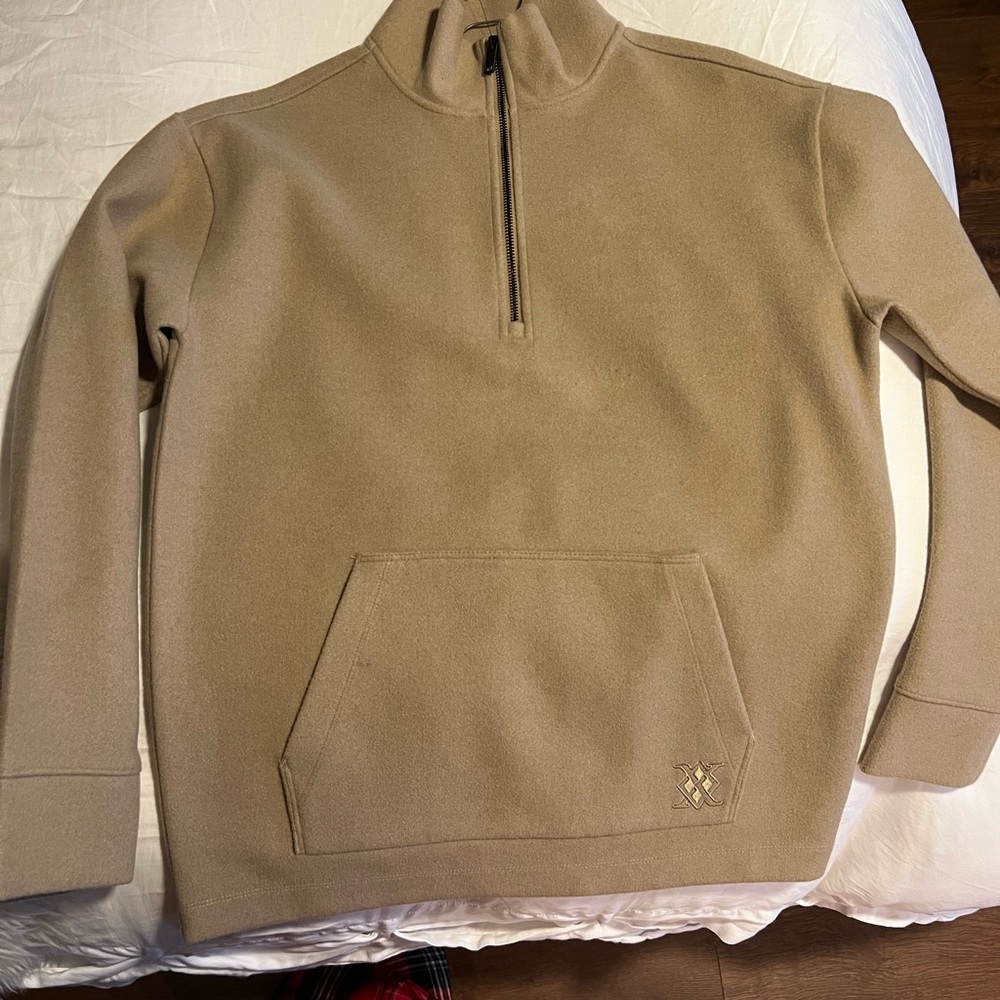 Express Men's Tan Half-Zip Sweater